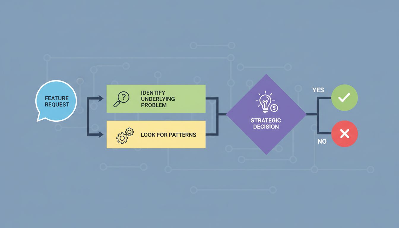 Flowchart showing how to process customer feedback strategically