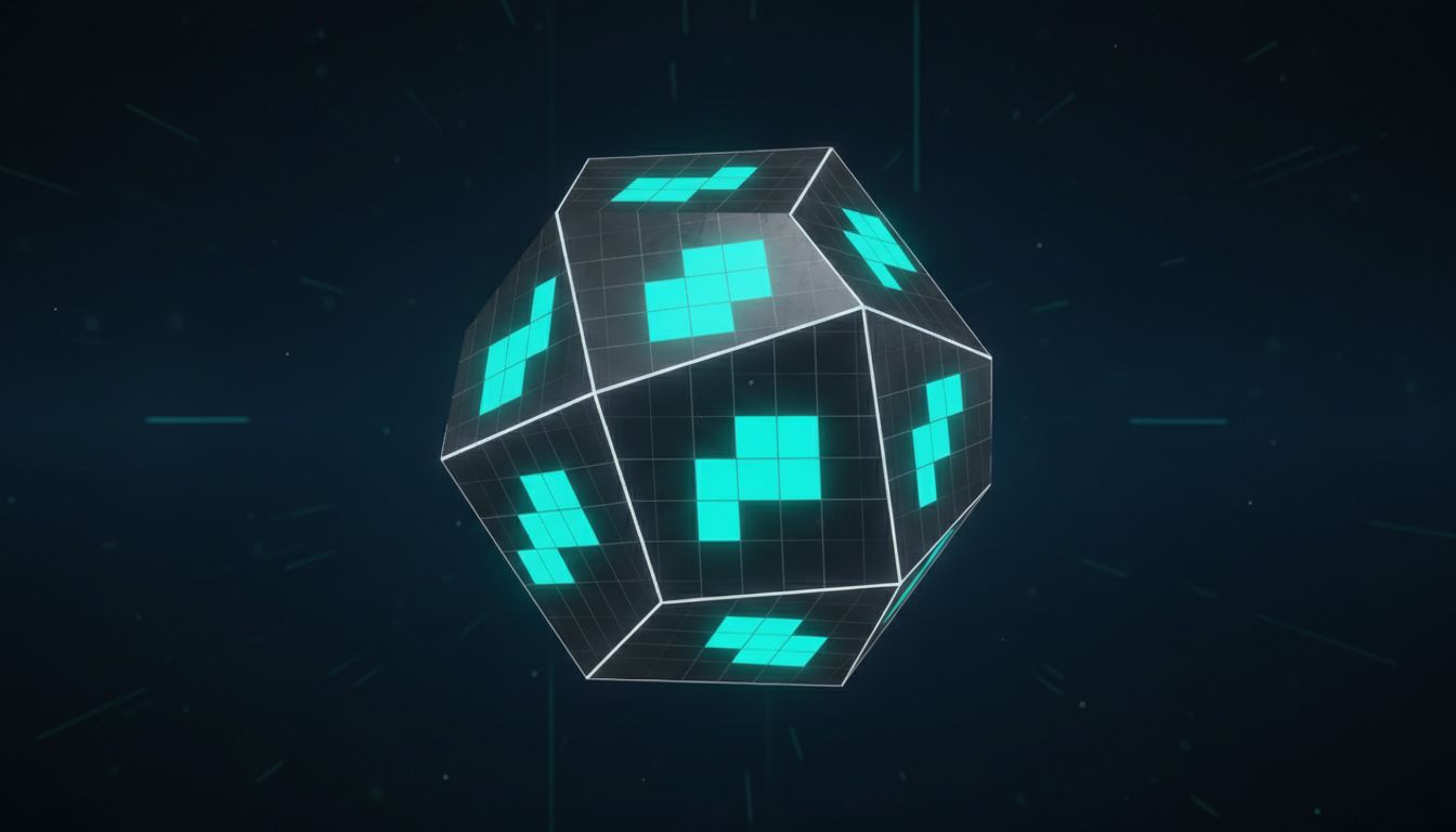 Abstract 3D polyhedral shape representing the mathematical model used in loop optimization