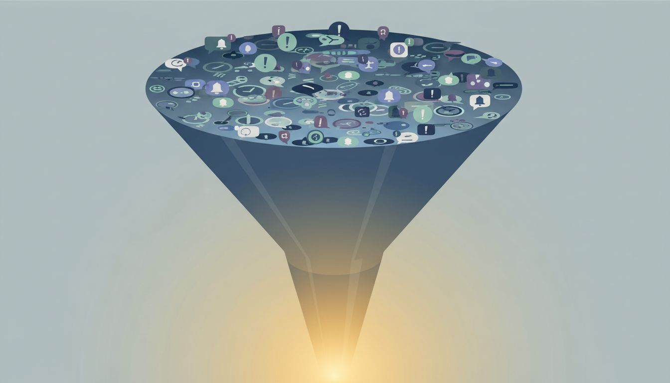 Illustration of a deep funnel with light at the bottom, representing cognitive depth in knowledge work