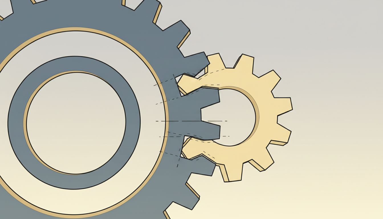 Two mismatched gears that cannot mesh smoothly, representing coordination friction between engineers with overlapping skills