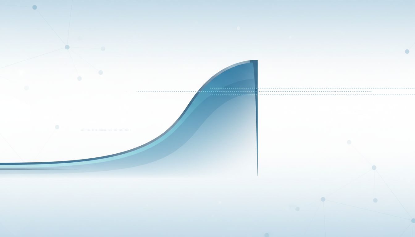 Abstract illustration of a probability distribution with a sharp drop representing out-of-distribution model inputs