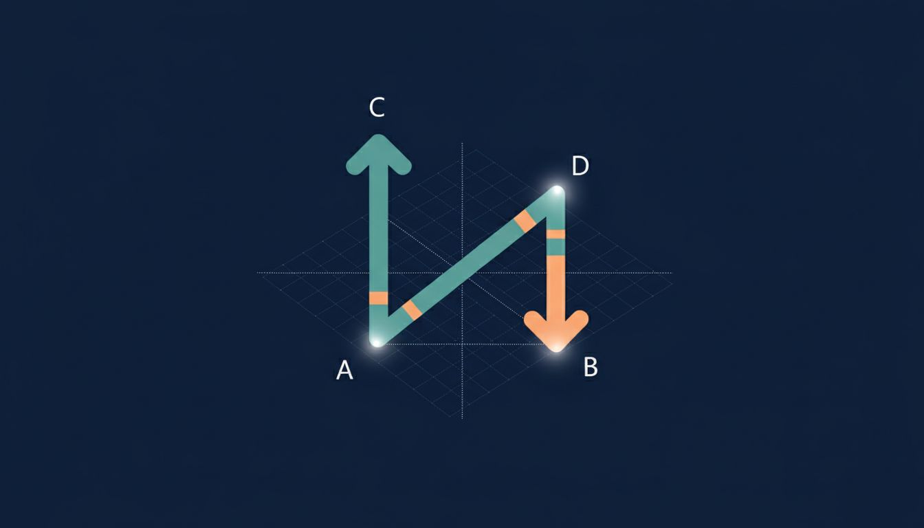 Diagram showing vector arithmetic in an embedding space, illustrating how moving between points encodes semantic relationships
