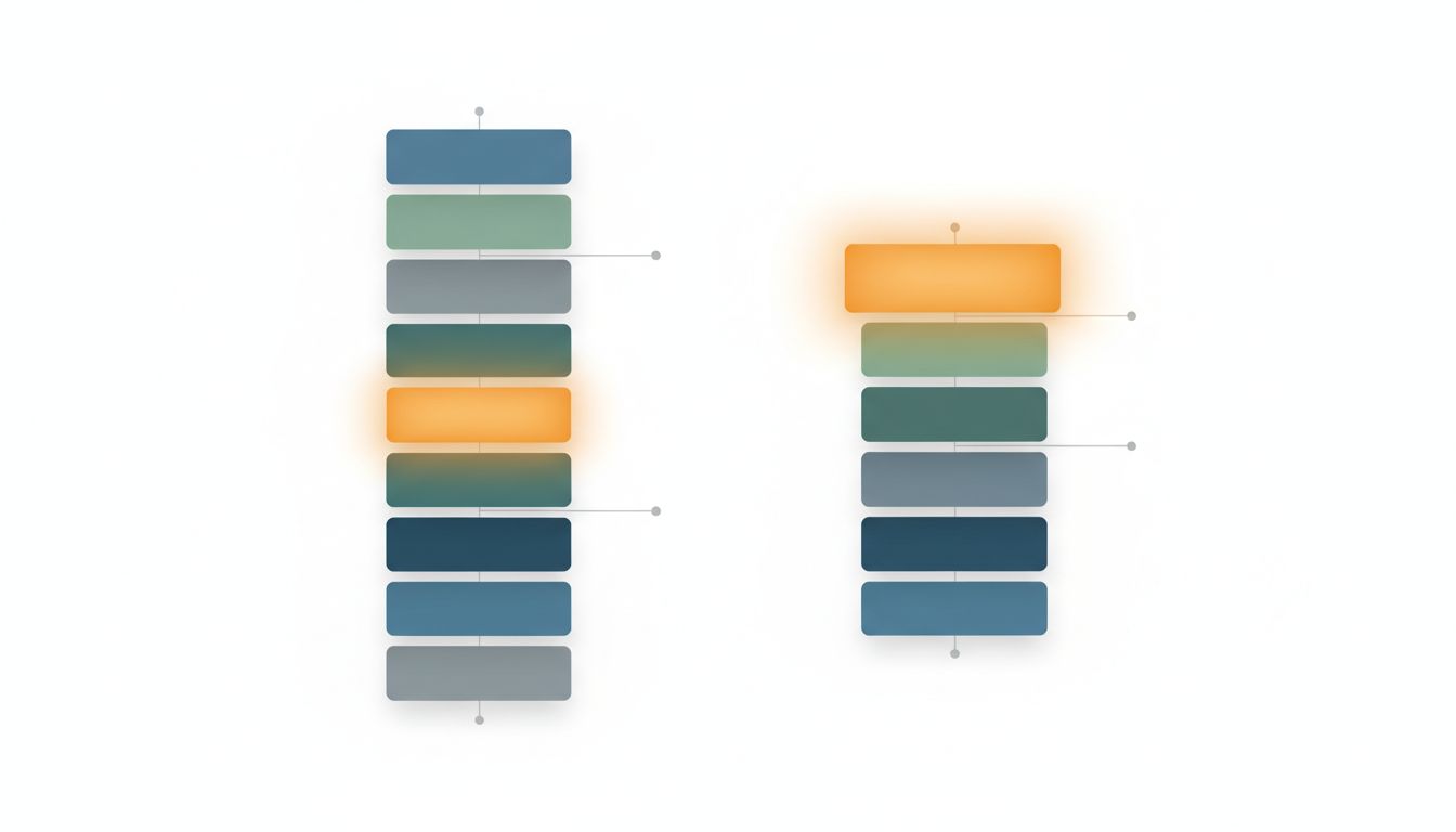 Diagram comparing a long prompt with critical information buried in the middle versus a shorter prompt with critical information at the top
