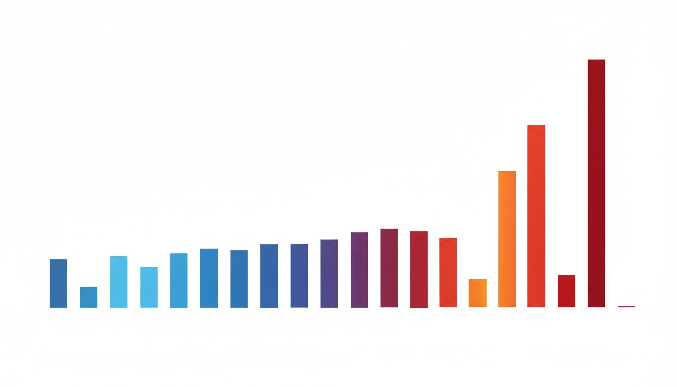 Bar chart illustration showing tail latency distribution across distributed system nodes