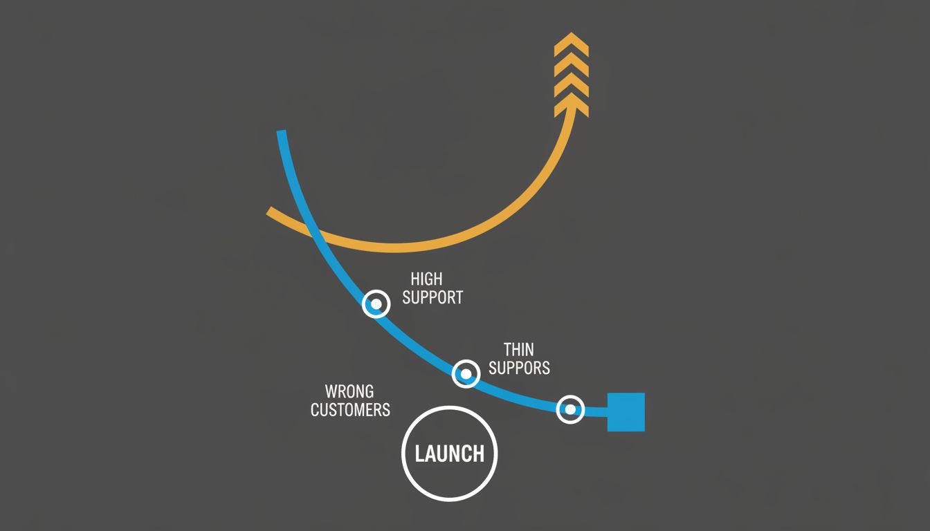 Diagram illustrating how low pricing and high pricing lead to divergent company trajectories over time