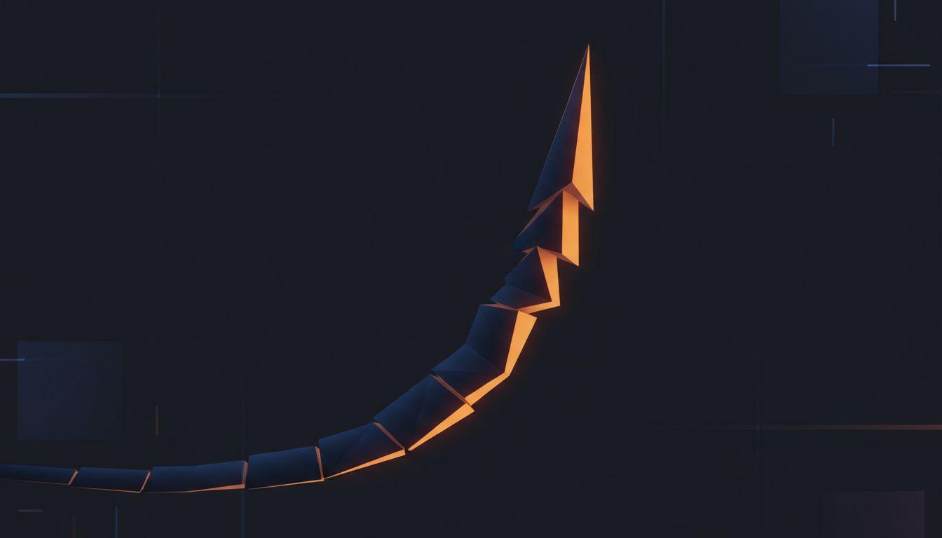 Abstract illustration of a latency-throughput curve bending sharply at its inflection point