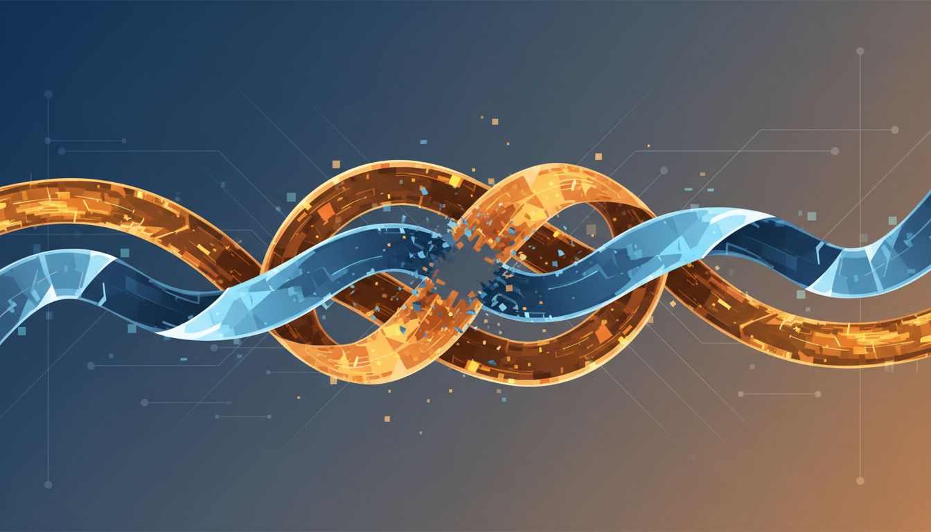 Two overlapping execution threads with a gap at their intersection, representing a race condition