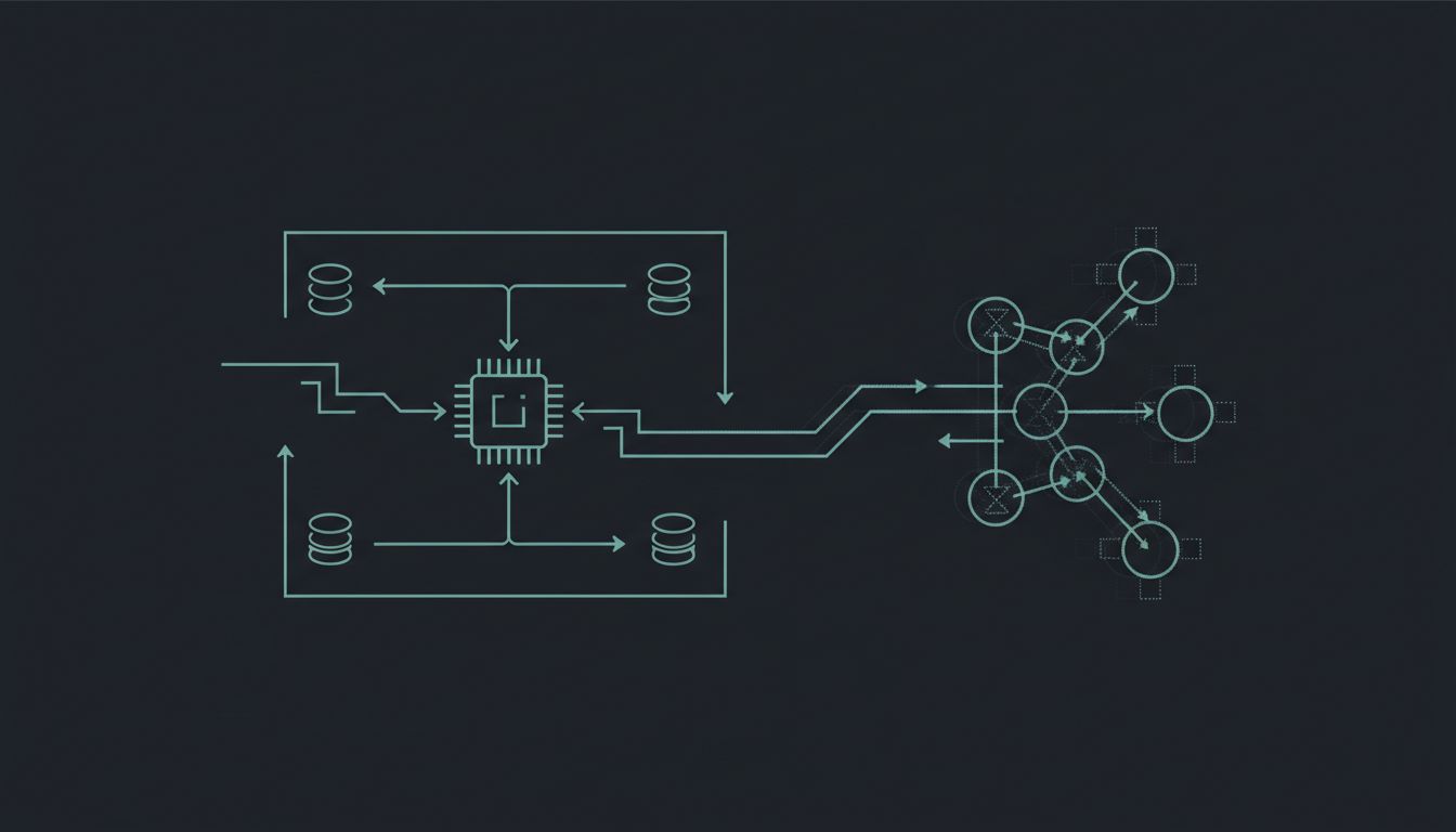 A technical system diagram where one component appears as a fading, ghost-like outline