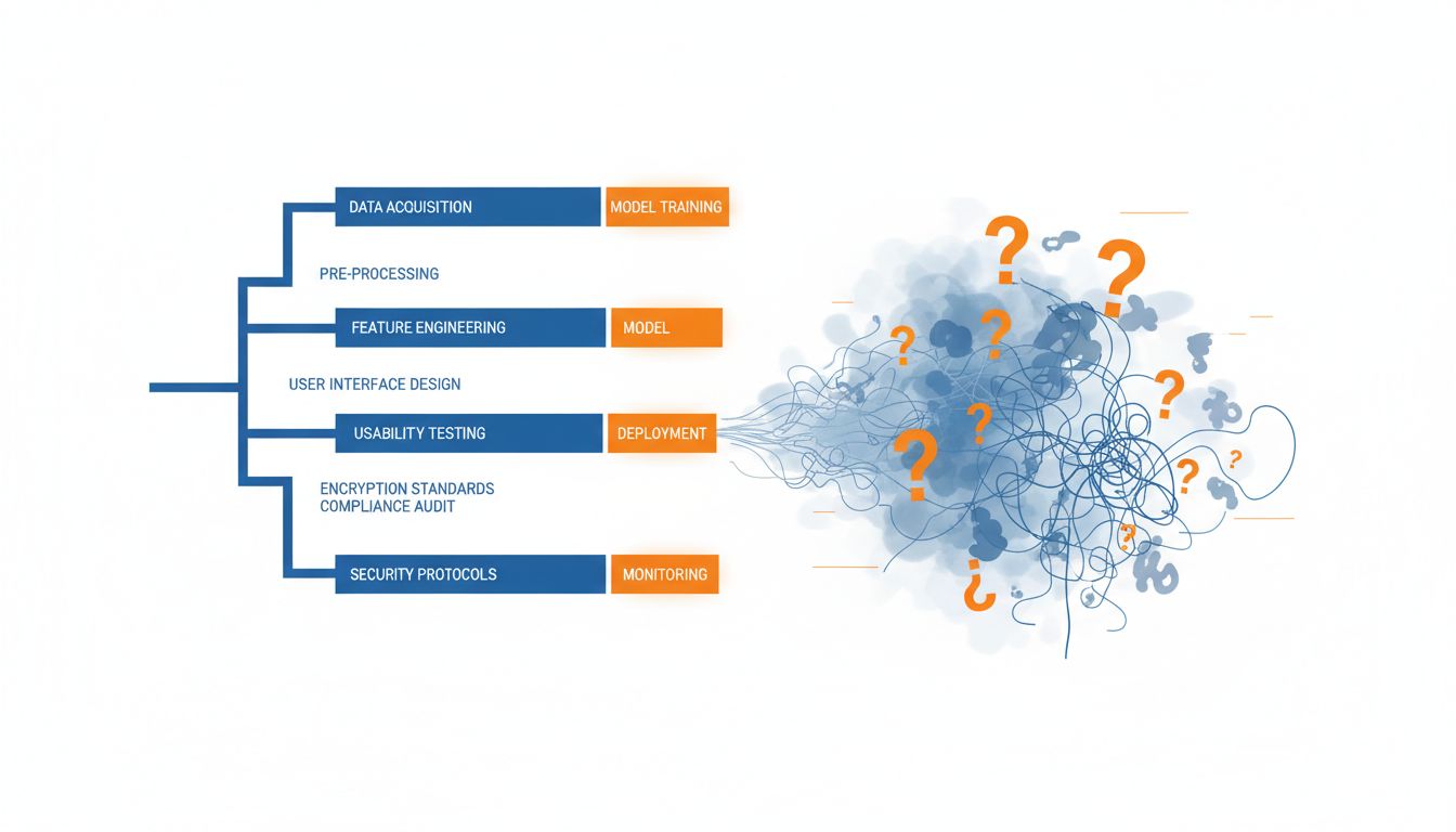 Diagram showing how clear naming creates navigable structure while vague naming creates ambiguity