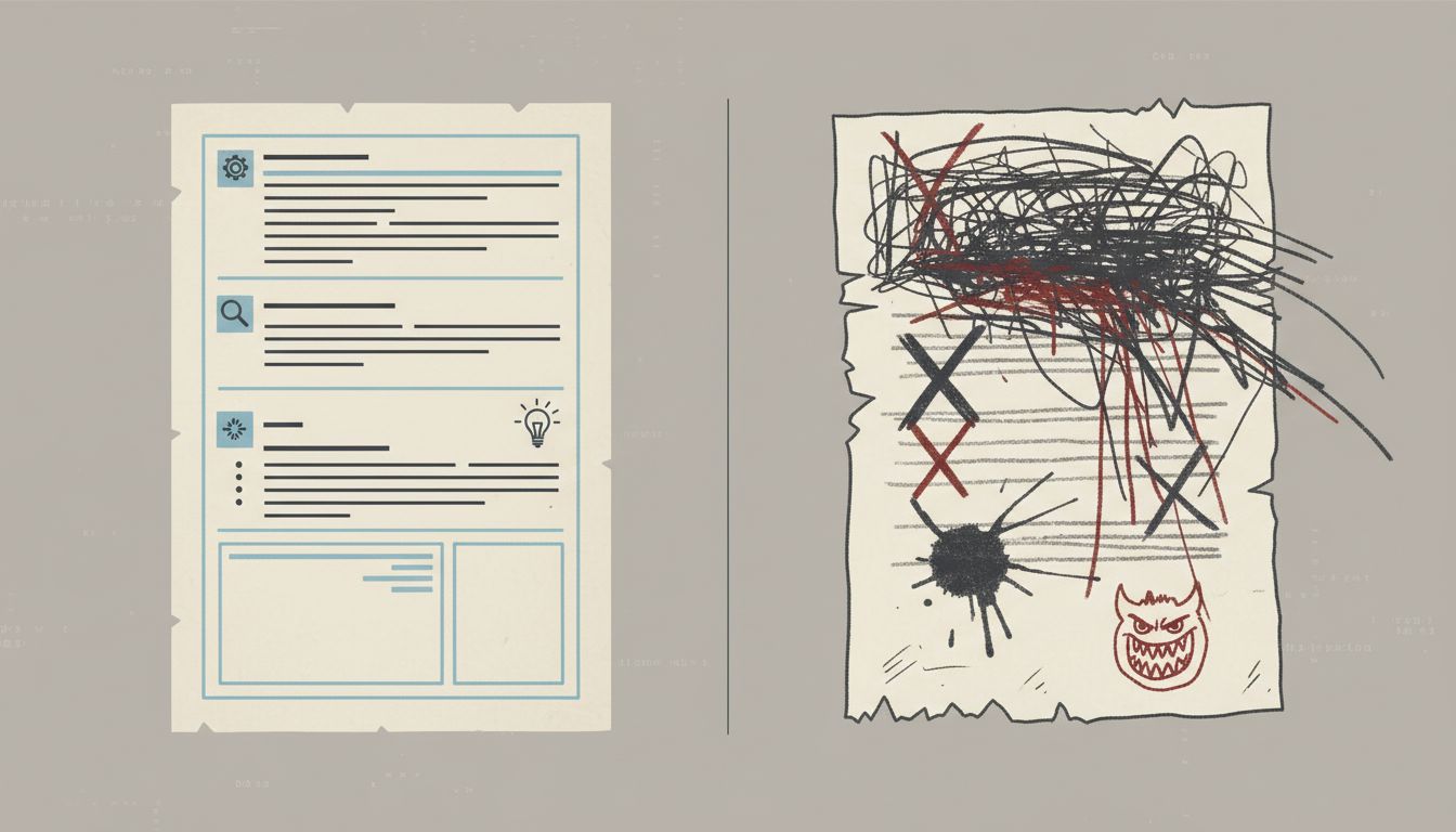 Two very different kinds of customer complaints illustrated as contrasting documents