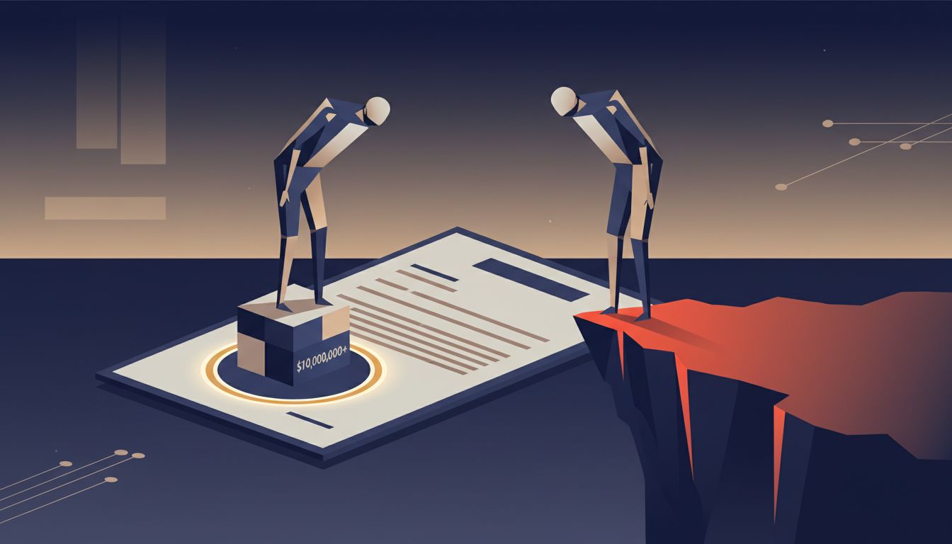 Abstract illustration showing asymmetric risk between two parties to a software contract