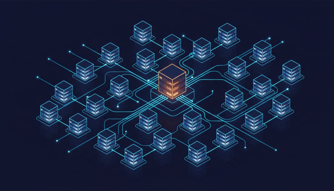 Diagram showing network traffic rerouting around a deliberately disabled server node