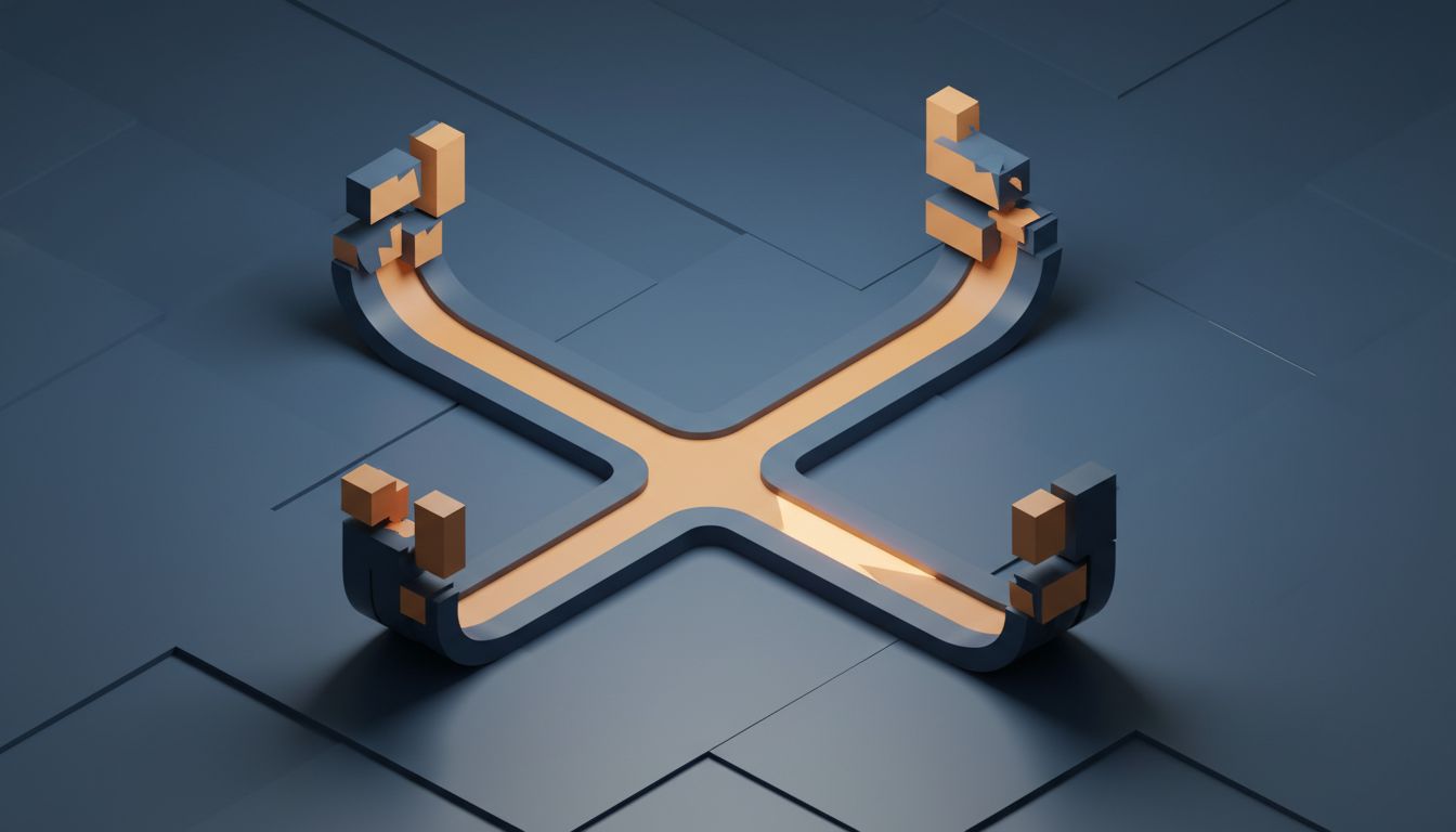 Branching paths illustrating the difficulty of finding the right market direction