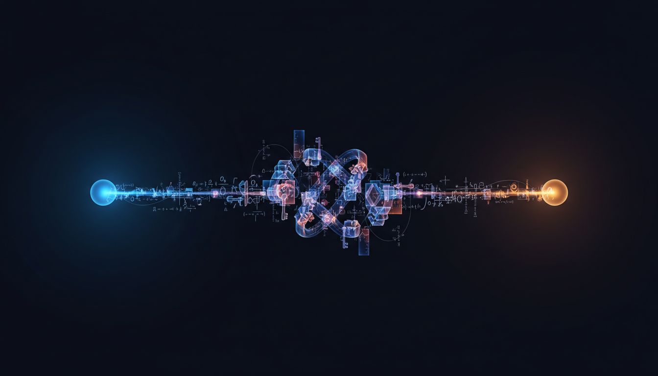 Abstract visualization of cryptographic key exchange between two endpoints