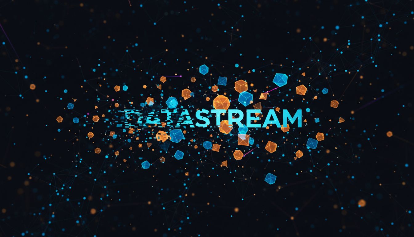 Abstract visualization of text being transformed into a network of semantic vector embeddings