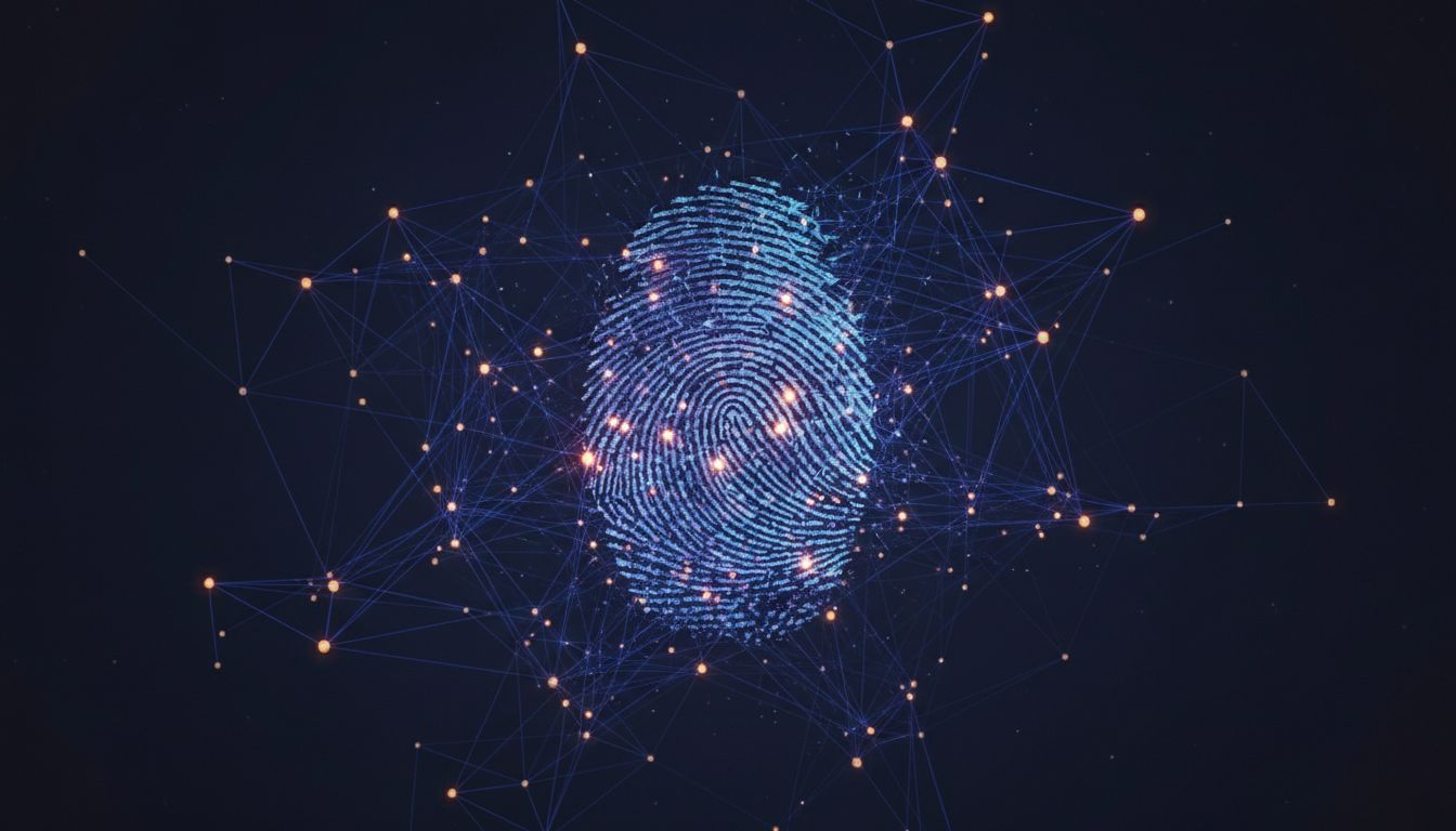 A silhouette dissolving into a neural network, illustrating how personal data shapes a model even after the user is gone