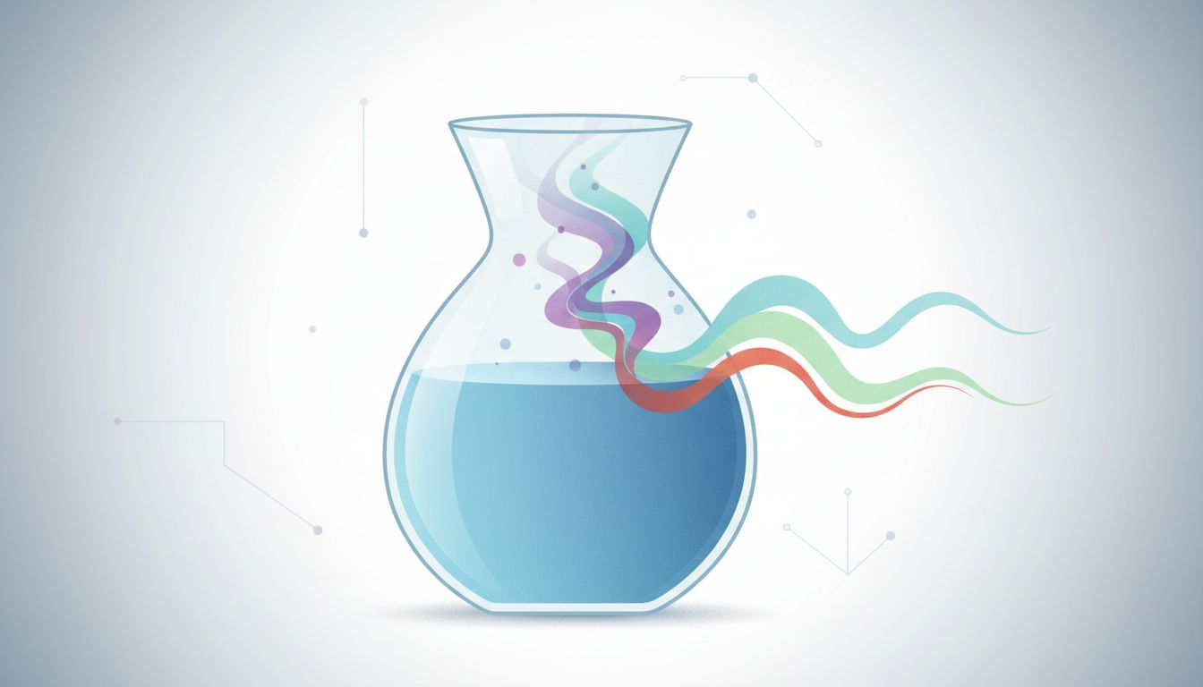 Abstract illustration of cognitive residue bleeding between mental tasks