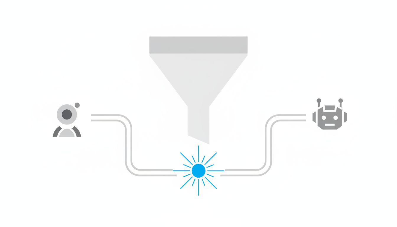 Diagram showing a business relationship splitting into competing paths