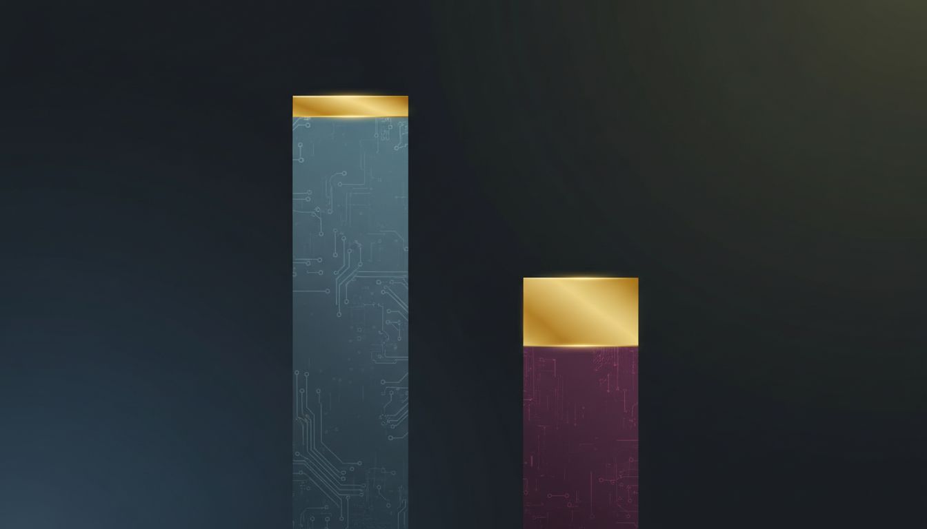 Illustration showing that the smaller market share bar has a proportionally larger profit margin than the dominant bar
