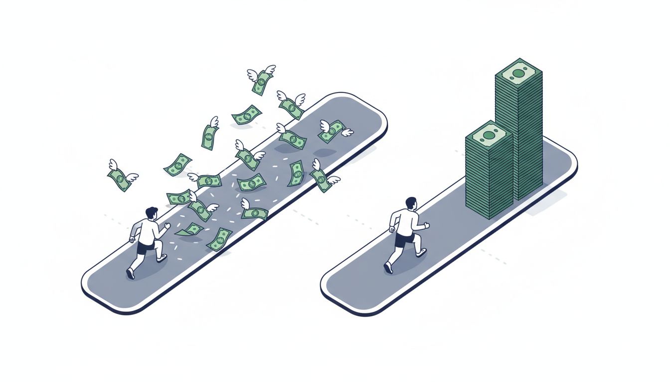 Diagram showing how the market leader bleeds money maintaining position while the second-place competitor accumulates profit