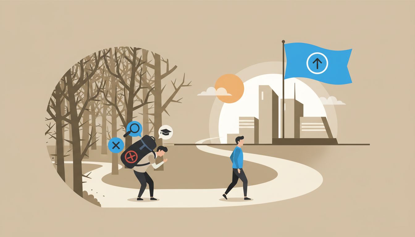 Illustration showing a pioneer clearing a difficult path while a follower walks the same path with ease