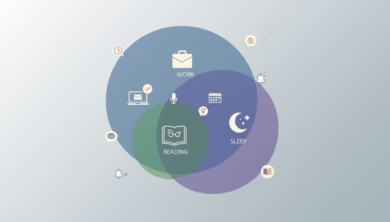 Abstract visualization of Focus mode contexts sorting notifications by attention zone