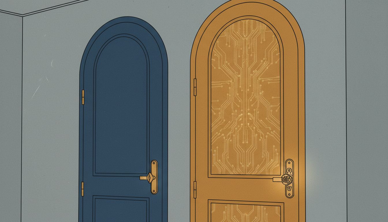 Two doors that look the same but reveal different levels of complexity on closer inspection