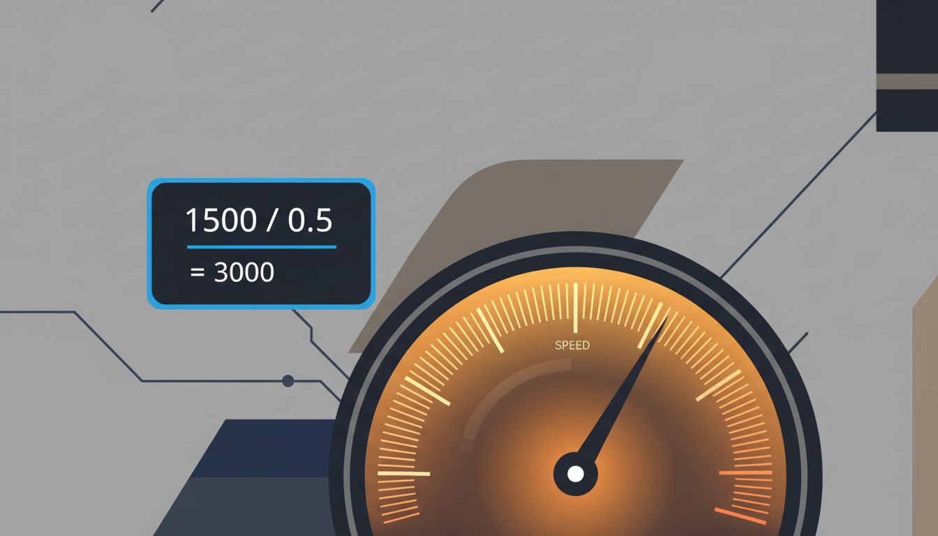 Illustration contrasting a prominent burn rate gauge with a smaller but more important efficiency ratio