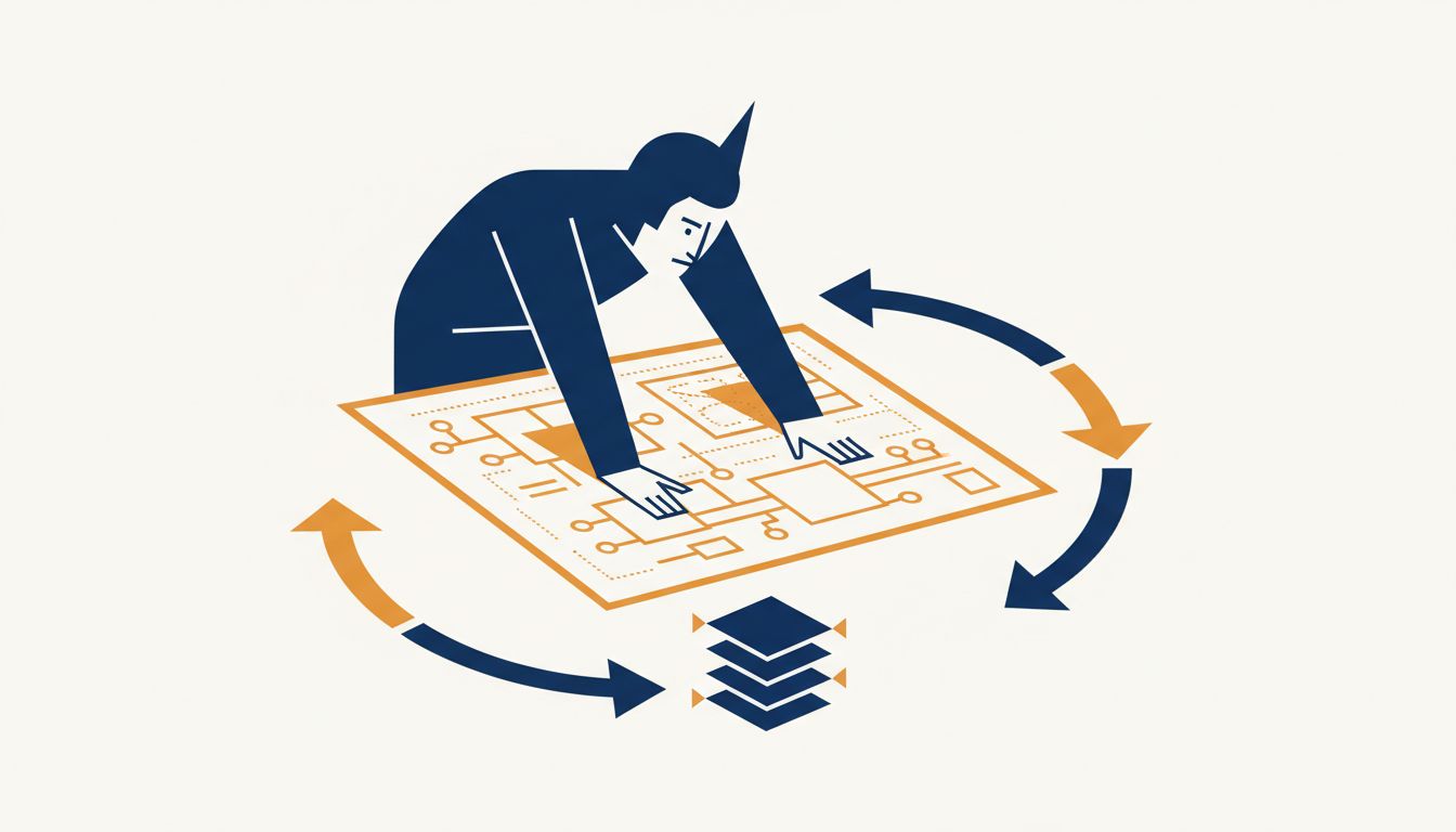 Abstract illustration of a feedback loop between customer criticism and product development