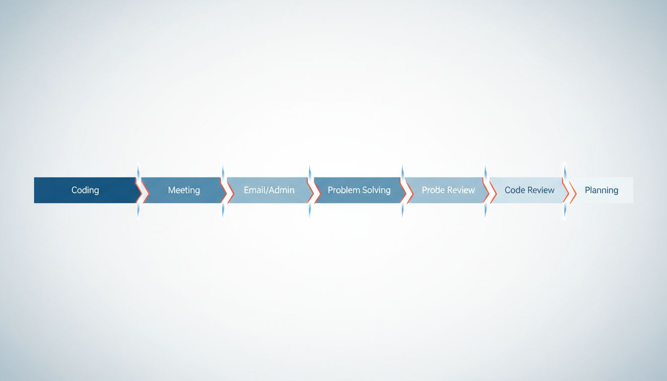 Diagram showing task segments on a timeline with visible information loss at each context switch boundary