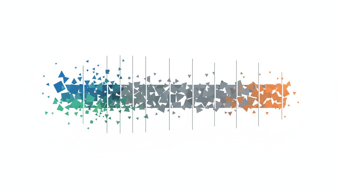 Abstract illustration of calendar time being fragmented by meeting interruptions