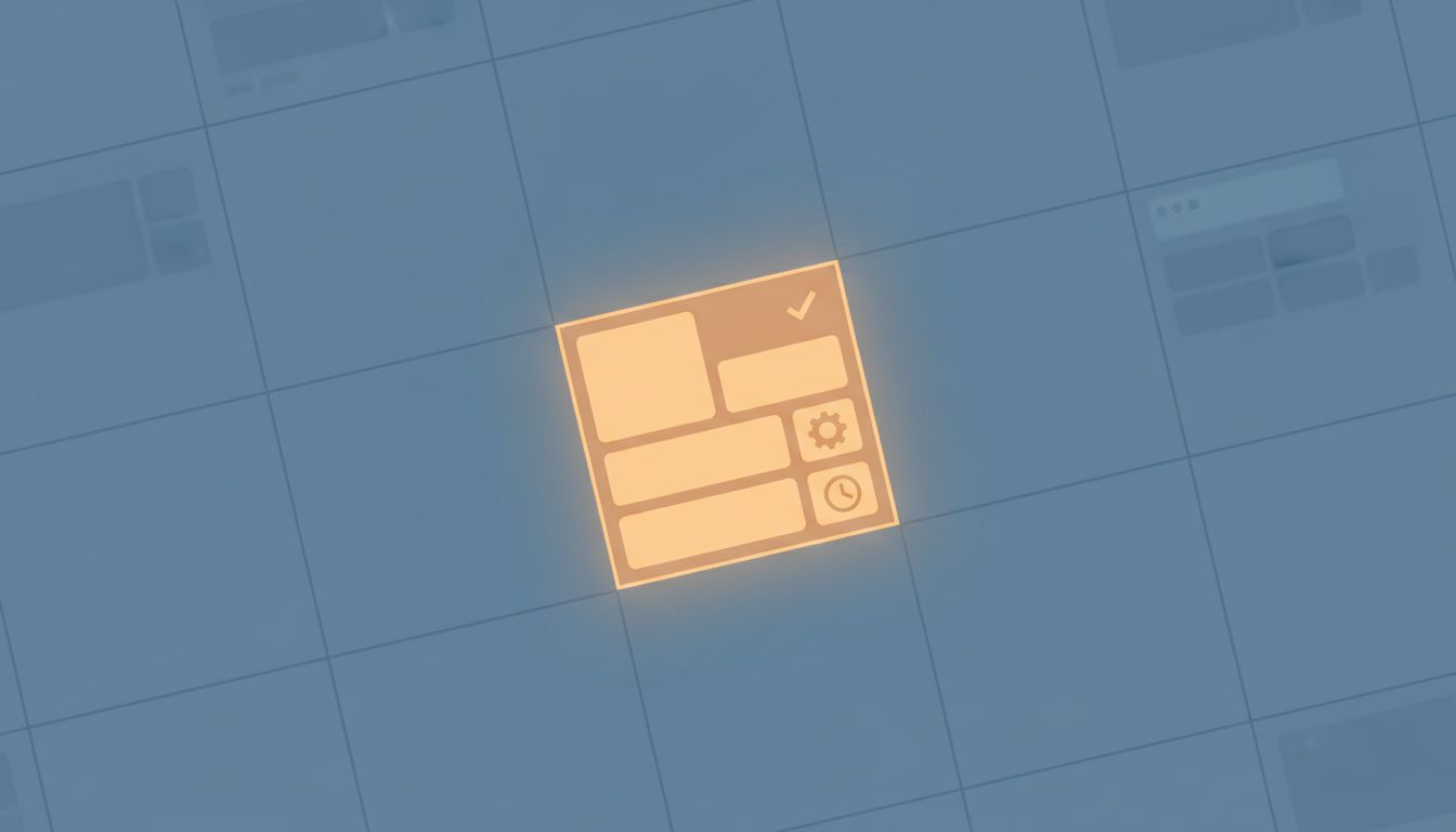 Abstract illustration of a structured calendar block surrounded by undefined, empty time slots