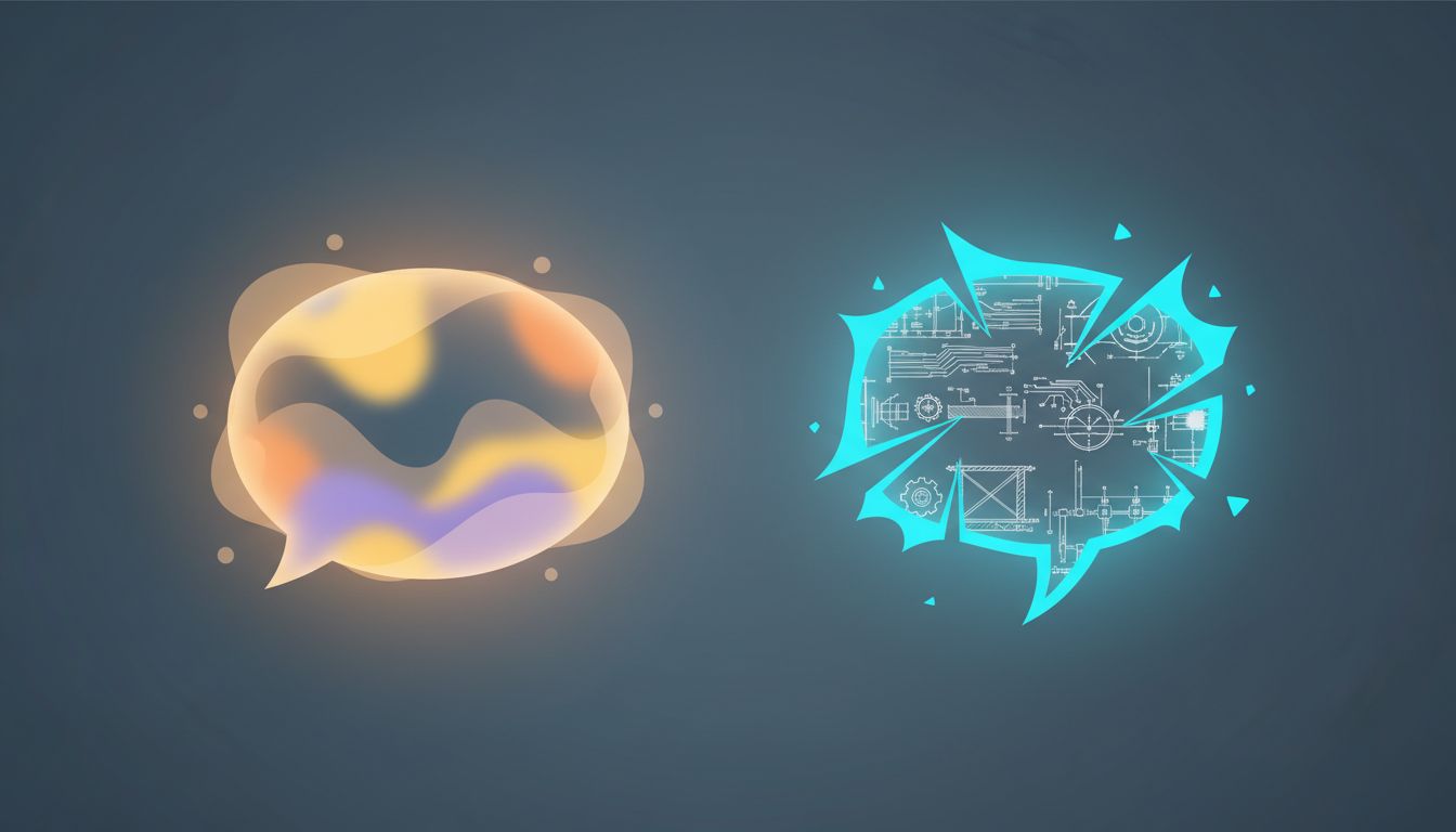 Illustration contrasting vague positive feedback with sharp, detailed critical feedback