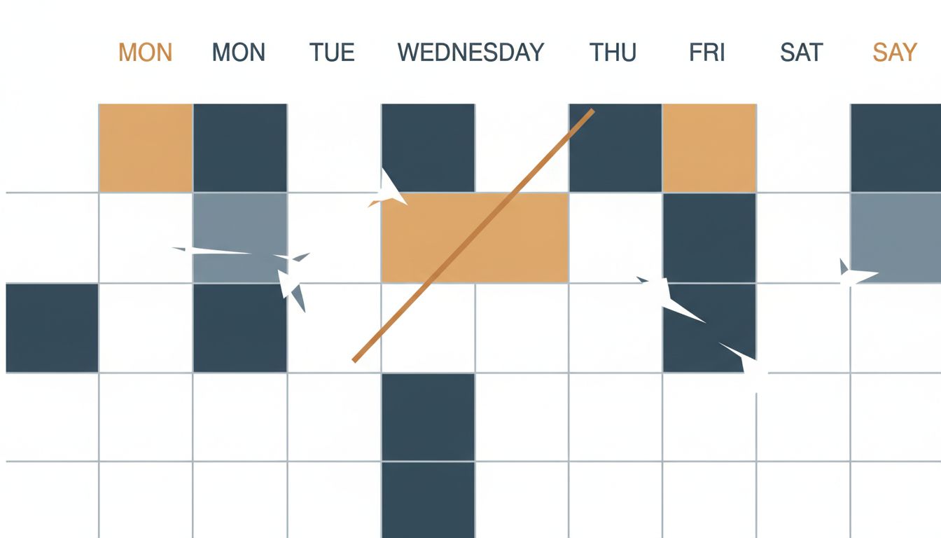 A calendar grid showing how one canceled meeting opens up significant uninterrupted time