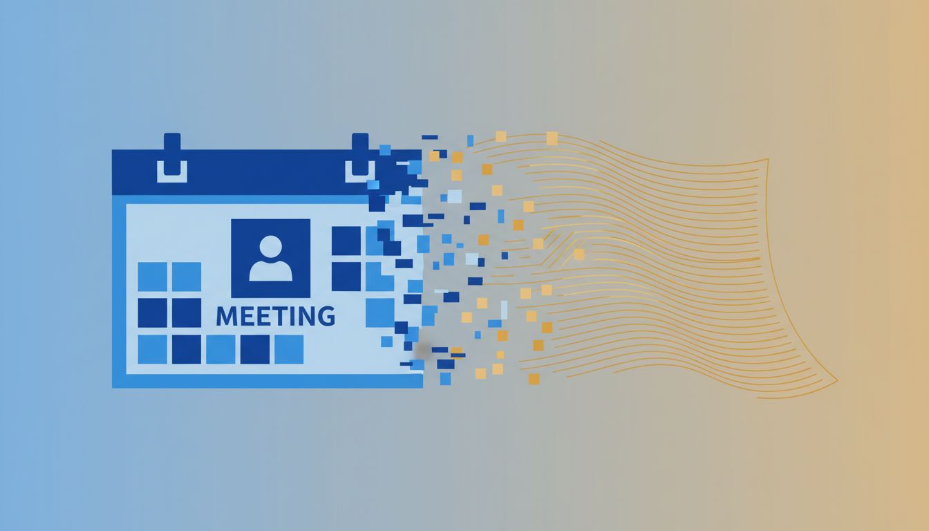 A calendar invite transforming into a structured written document