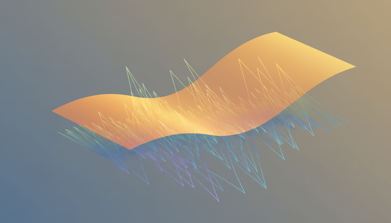 Abstract illustration showing aggregate growth line masking diverging cohort retention curves