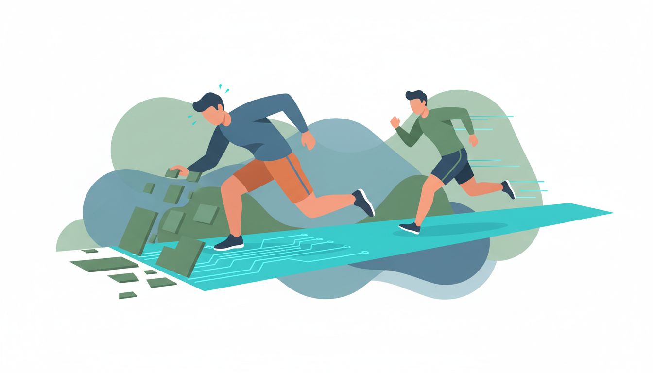 Illustration of a first mover clearing a path while a second mover benefits from it