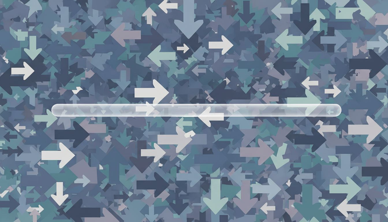 A single deliberate path through a field of diverging routes