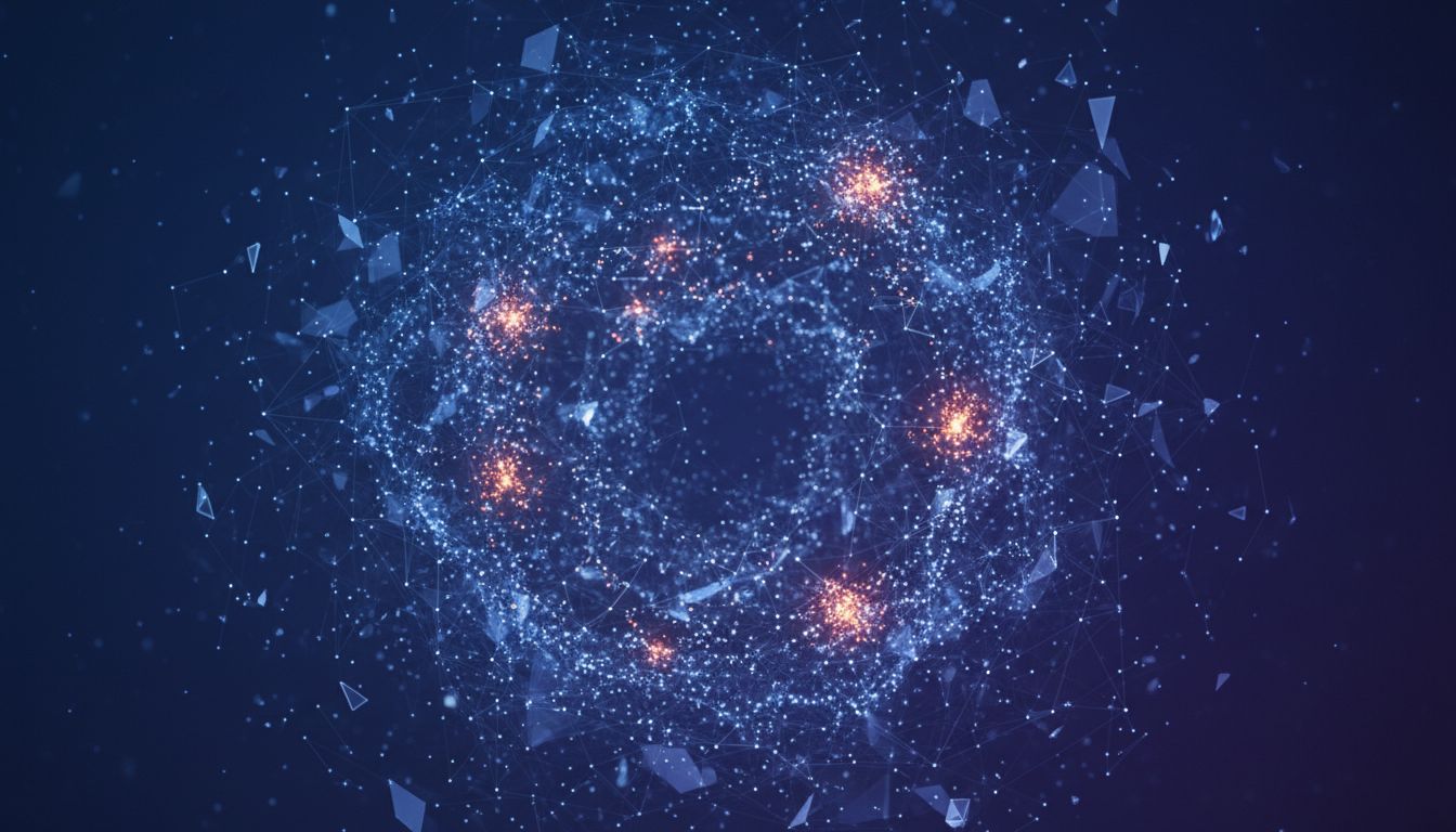 Abstract point cloud showing vectors clustered by similarity in high-dimensional space