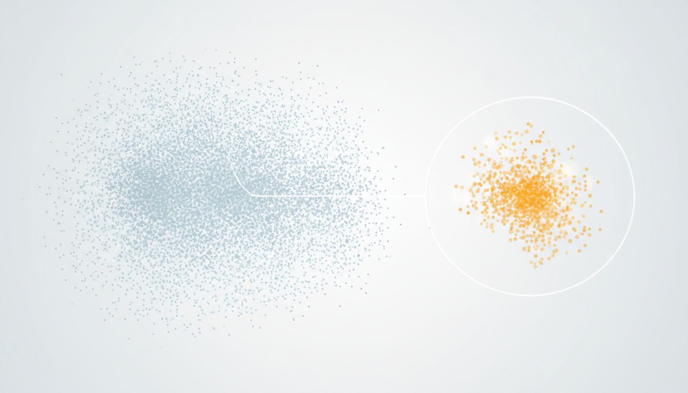 Diagram contrasting full vector search results with metadata-filtered subset