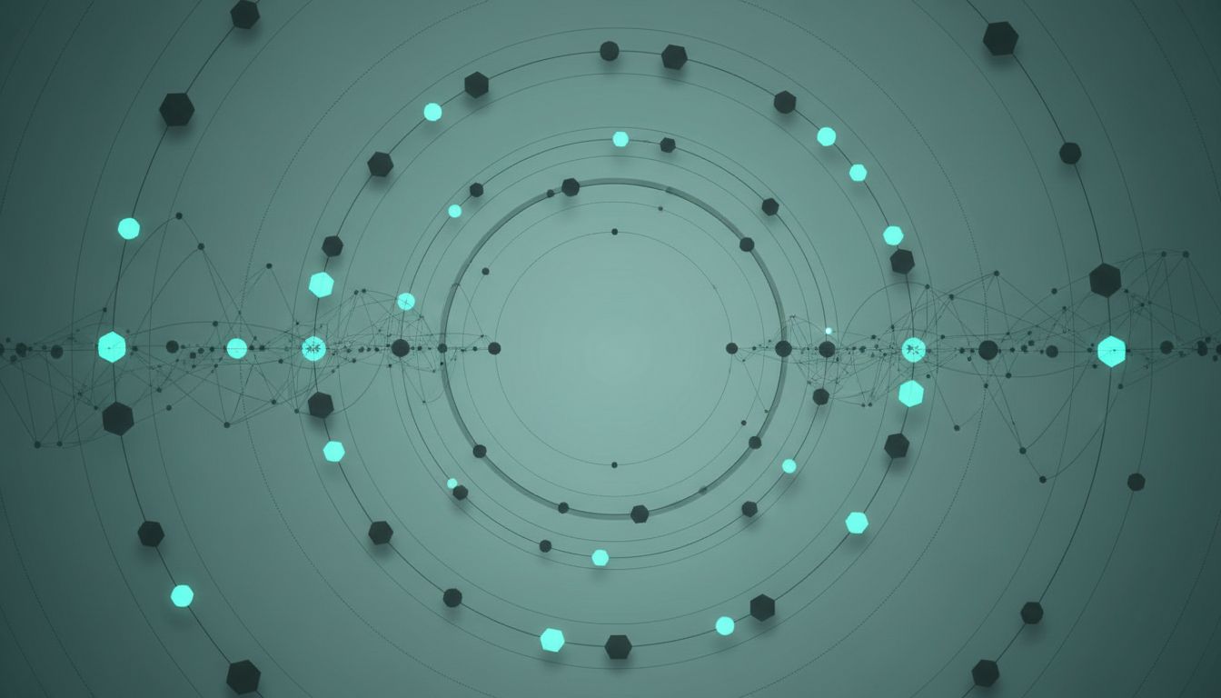 Abstract network diagram representing the invisible reference-checking that happens behind the scenes in venture capital due diligence