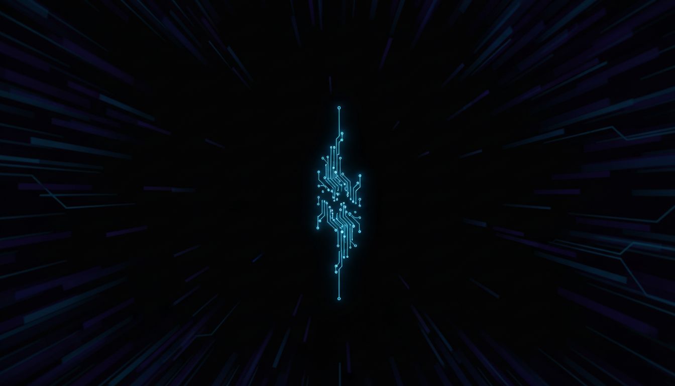 Abstract illustration of a blocked thread suspended while other execution paths continue around it