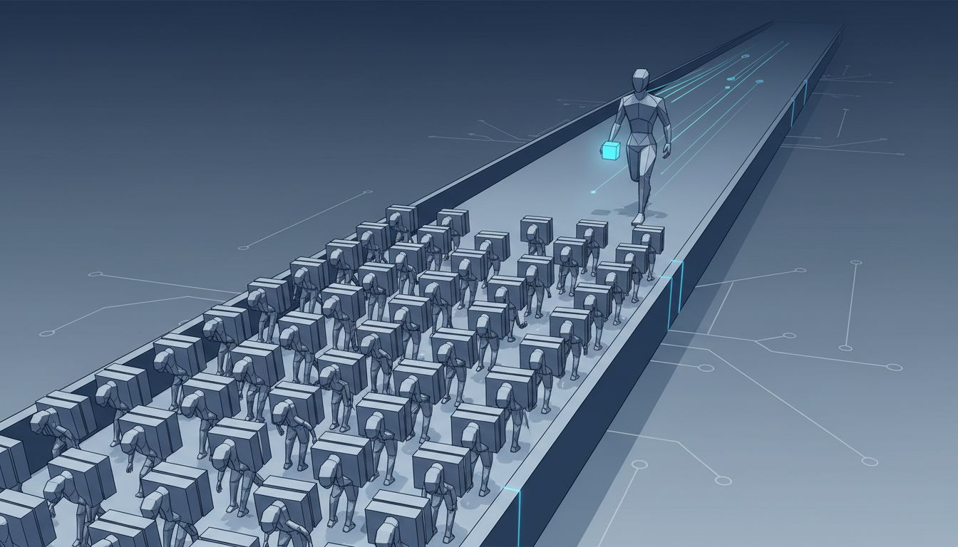 Abstract illustration of two competitors where the trailing one moves faster with less burden
