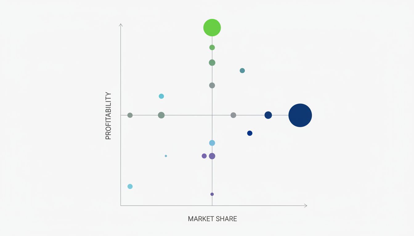 Diagram showing that market share and profitability do not correlate the way conventional wisdom suggests