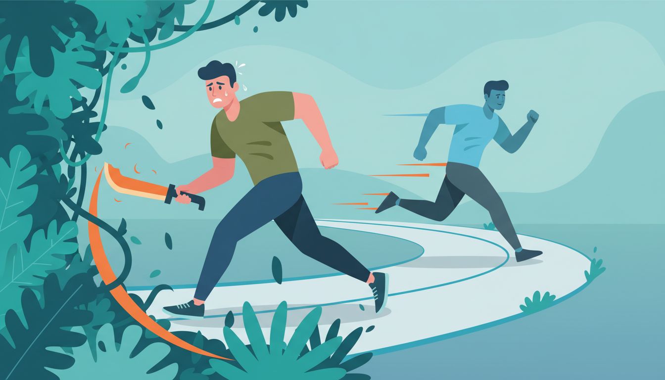 Illustration of a pioneer clearing a difficult path while a second runner follows easily on the cleared route
