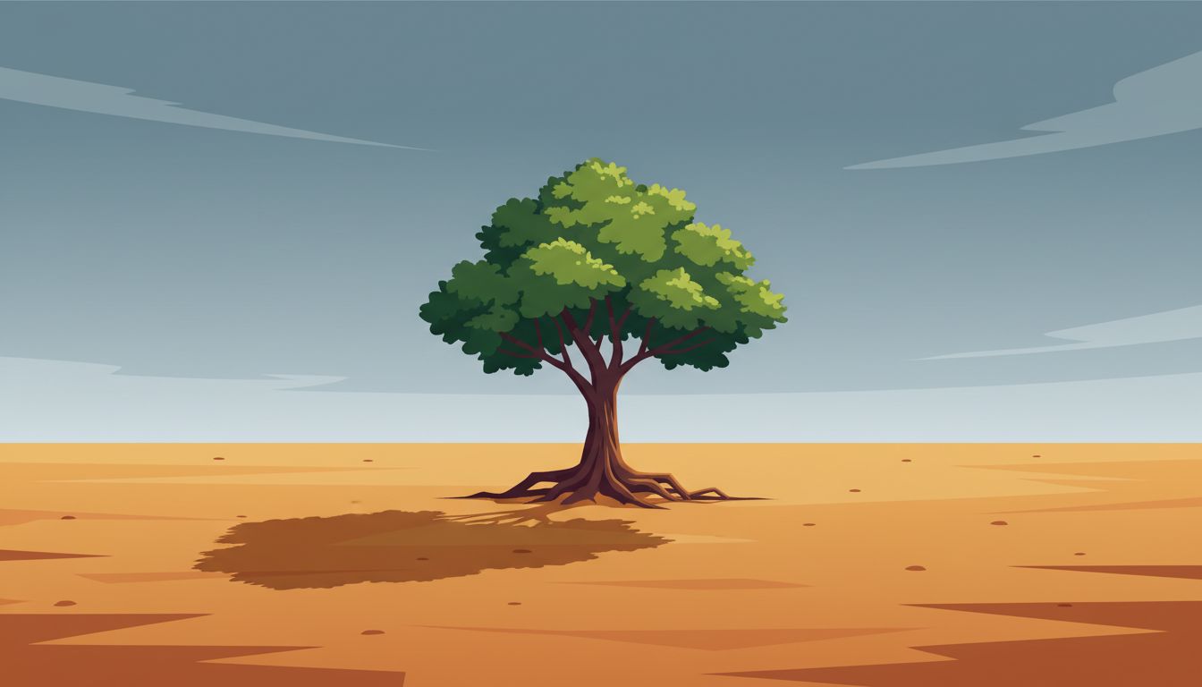 A solitary tree in a wide plain, illustrating the fragility of depending on a single large entity