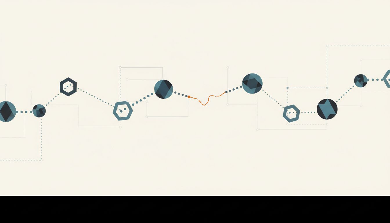 Abstract illustration of a chain with one weak or unverified link, representing DNS trust gaps