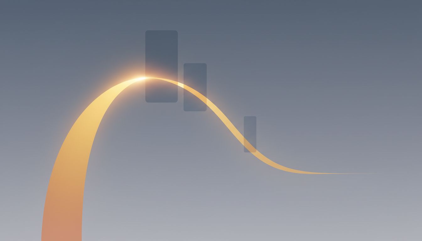 Abstract illustration of a cognitive energy curve with meeting blocks obscuring its peak
