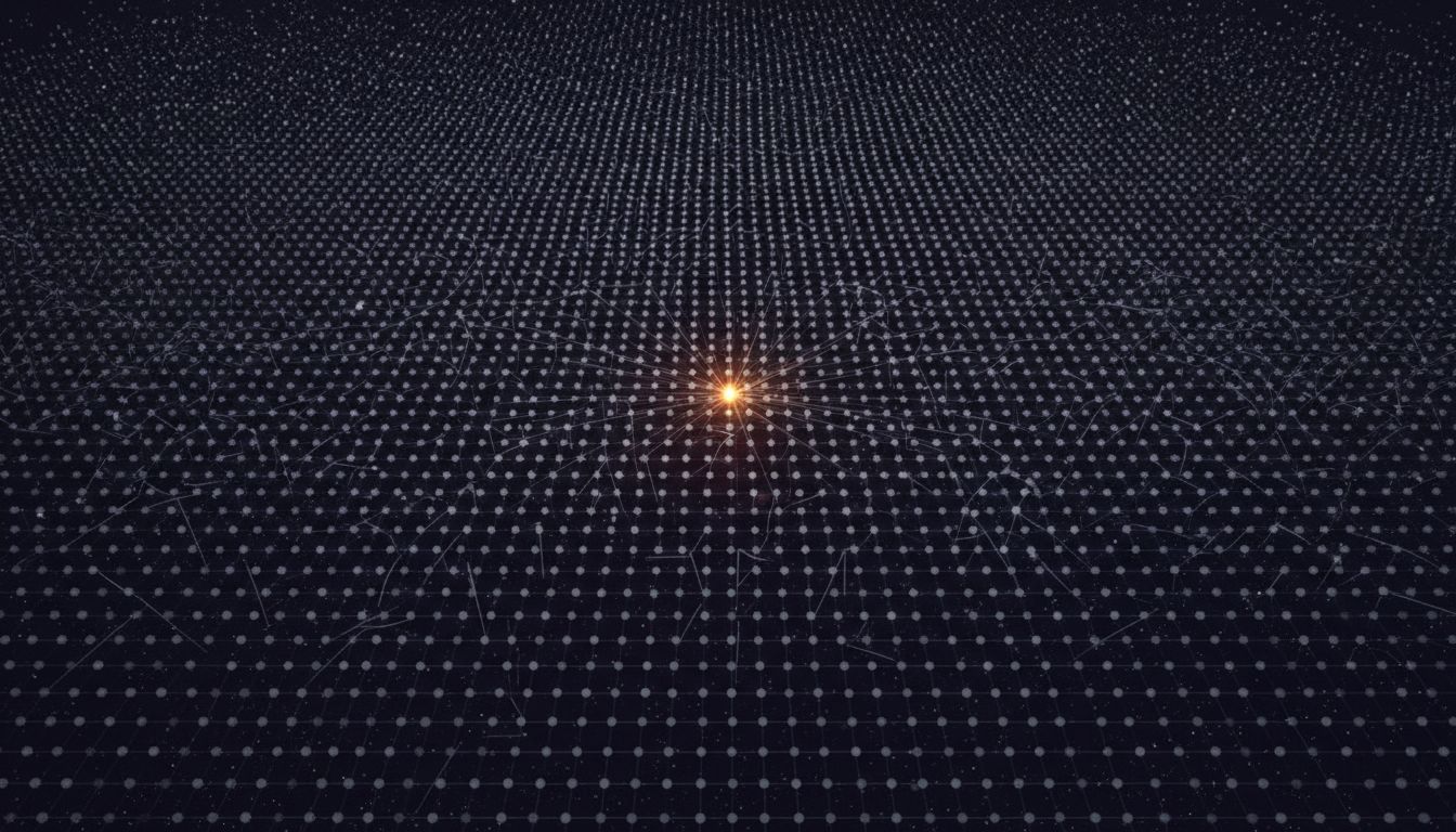 High-dimensional space where all points appear equidistant from a query point, illustrating the curse of dimensionality