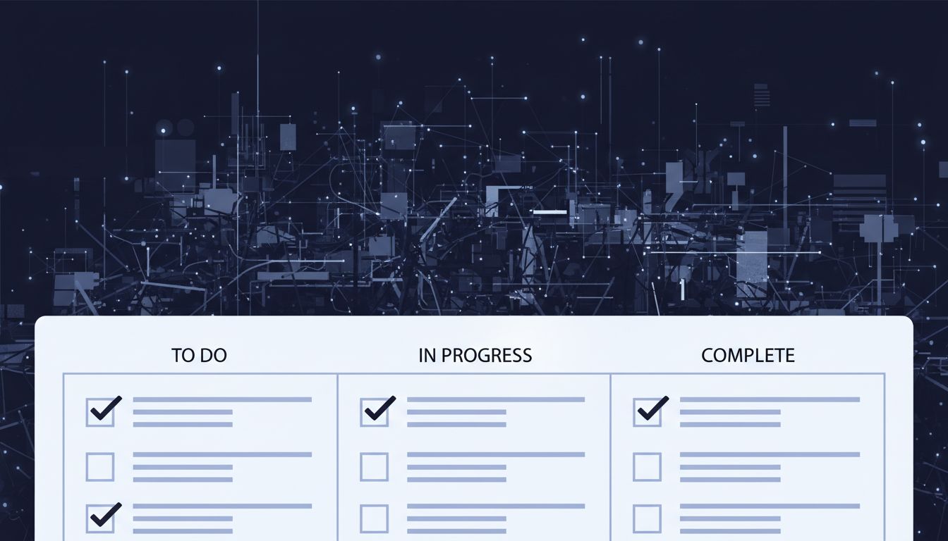 A clean task list floating above a dense mass of uncaptured work below the surface